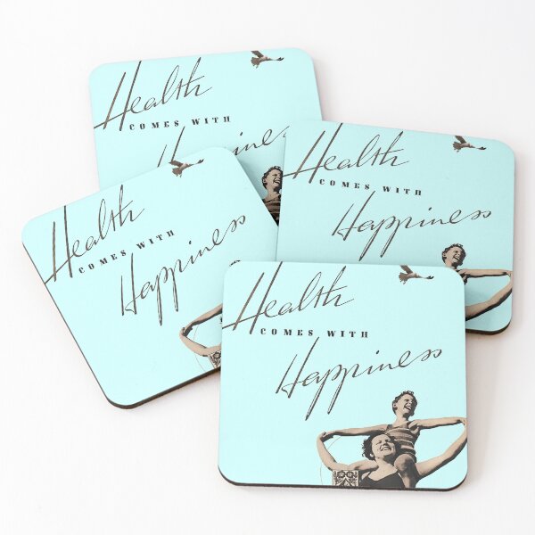 Item preview, Health Comes With Happiness (blue) designed and sold by beanphoto.