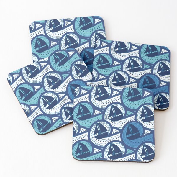 Item preview, Waves and boat designed and sold by CATSandHATS.
