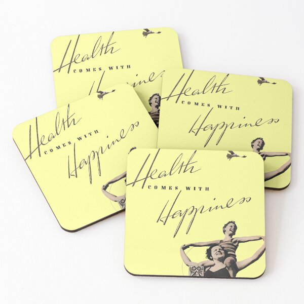 Item preview, Health Comes With Happiness (yellow) designed and sold by beanphoto.