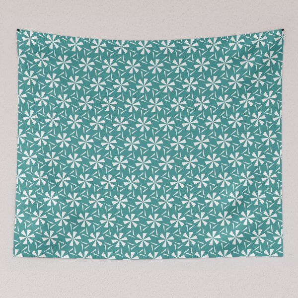 Item preview, White flower pattern on blue background designed and sold by JohnyDas.