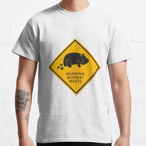 Vista previa del artículo con la obra «Dibujos animados - Señal de advertencia de residuos de Wombat. Los wombats son inusuales porque sus excrementos son cuadrados.», diseñado y vendido por funkyworm.