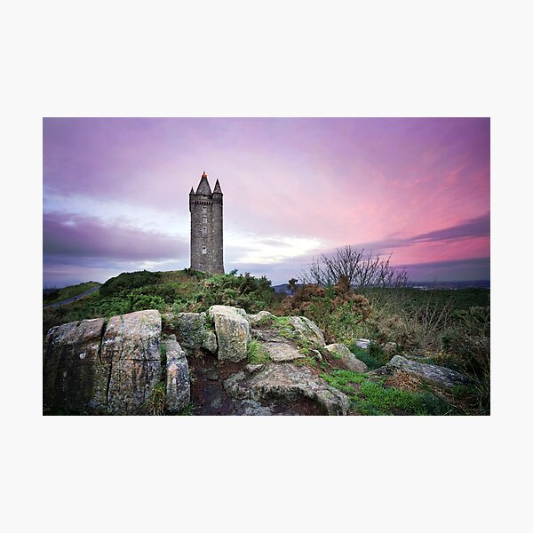 Scrabo tower sunset - Newtownards Photographic Print