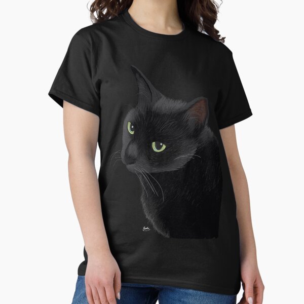 Black cat in the dark Classic T-Shirt
