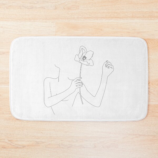 Item preview, Female figure holding single lily illustration - Lissa designed and sold by TheColourStudy.