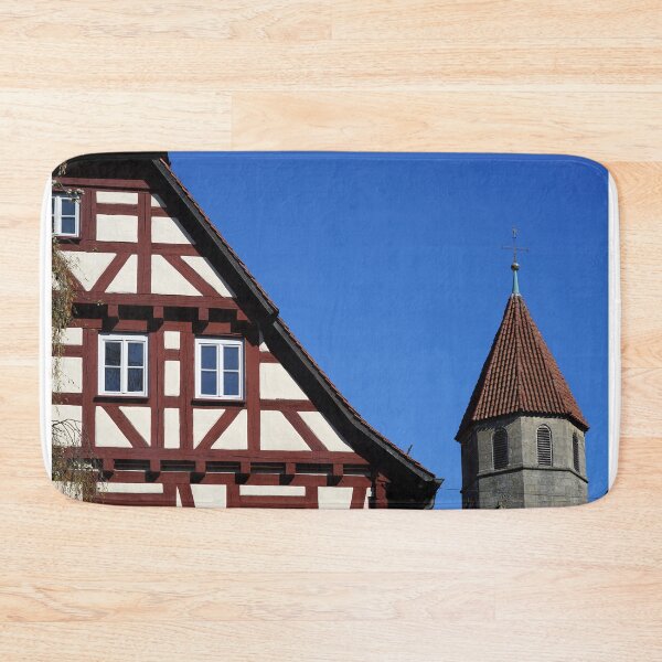 Item preview, Old rectory and tower of the Sankt Blasius Church in Nellingen designed and sold by Yven-Dienst.