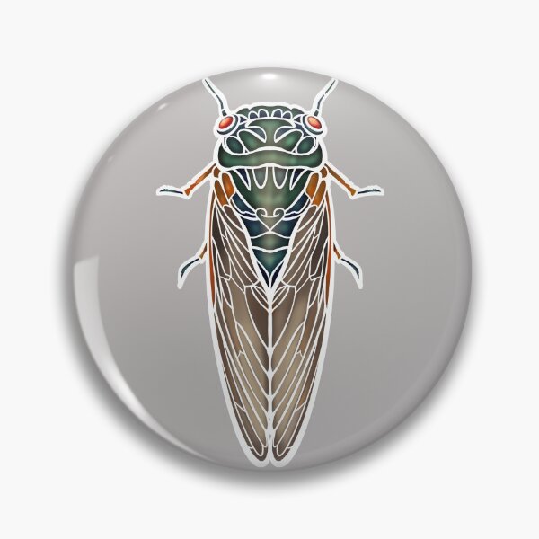 Item preview, Art Nouveau Cicada White Outline designed and sold by RJKpoyp.