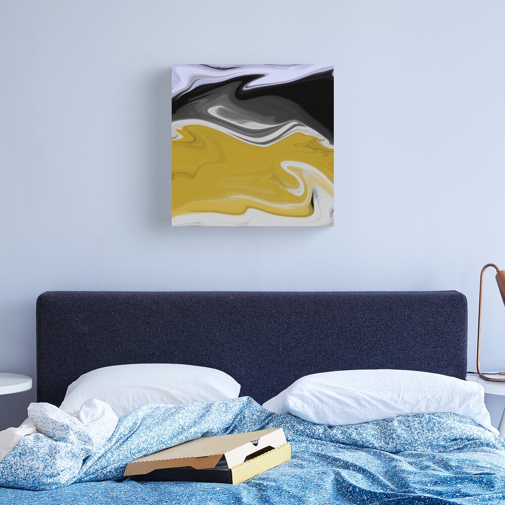 Liquid Black Gold Swirls Canvas Print