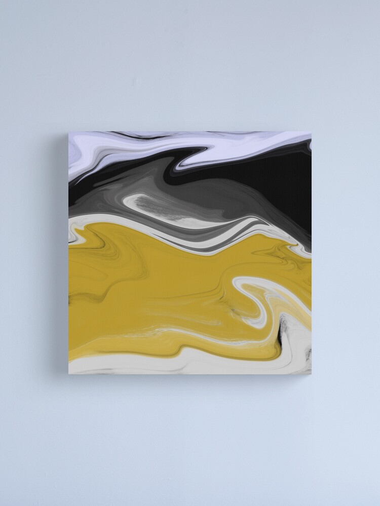 Alternate view of Liquid Black Gold Swirls Canvas Print