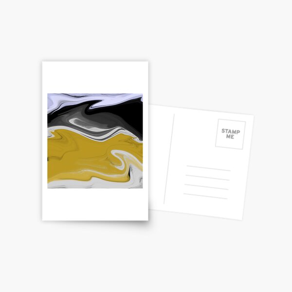 Liquid Black Gold Swirls Postcard