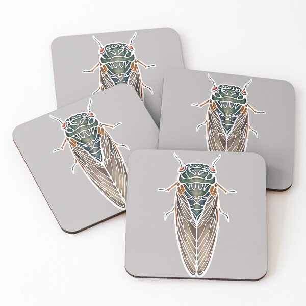 Item preview, Art Nouveau Cicada White Outline designed and sold by RJKpoyp.