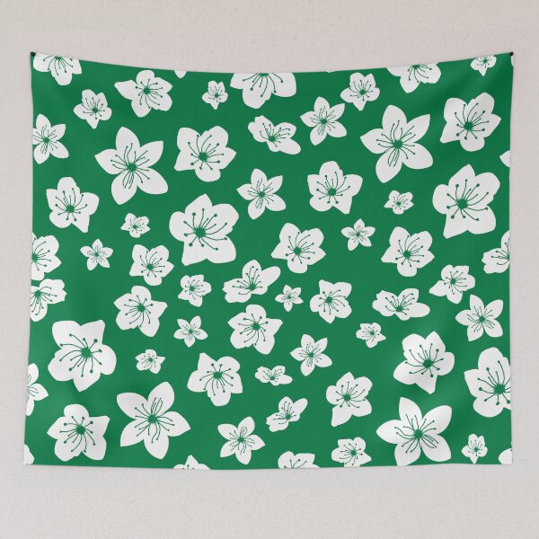 Item preview, Green and white flowers designed and sold by BLMcreations.