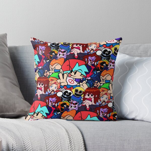 Friday Night Funkin Collage Throw Pillow