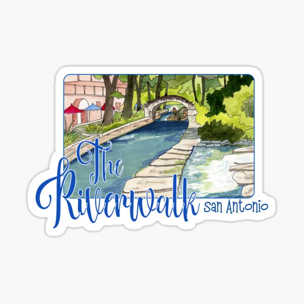 "The Riverwalk, San Antonio Texas" Sticker for Sale by margaretbucklew