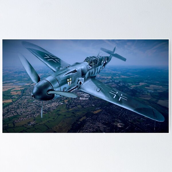 MESSERSCHMITT Bf 109 FIGHTER AIRCRAFT WWII T-SHIRT STICKERS Poster by  ErikKarlsson