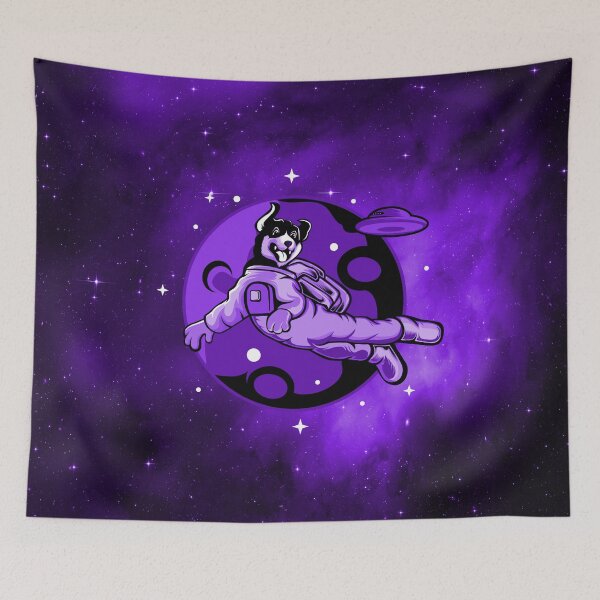 Item preview, spacedog galaxy purple cute puppy space designed and sold by toastygoat.
