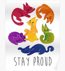 LGBT + PRIDE CATS Poster