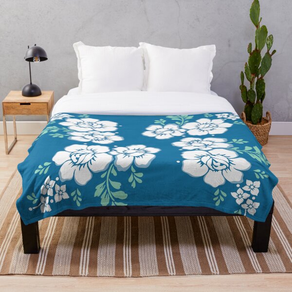 Item preview, White and Blue Flower Pattern designed and sold by pattern-tree.