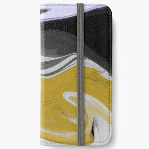 Liquid Black Gold Swirls iPhone Wallet