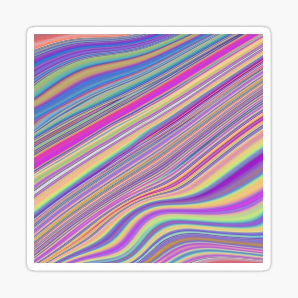 Abstract neon holographic fluid texture background Sticker