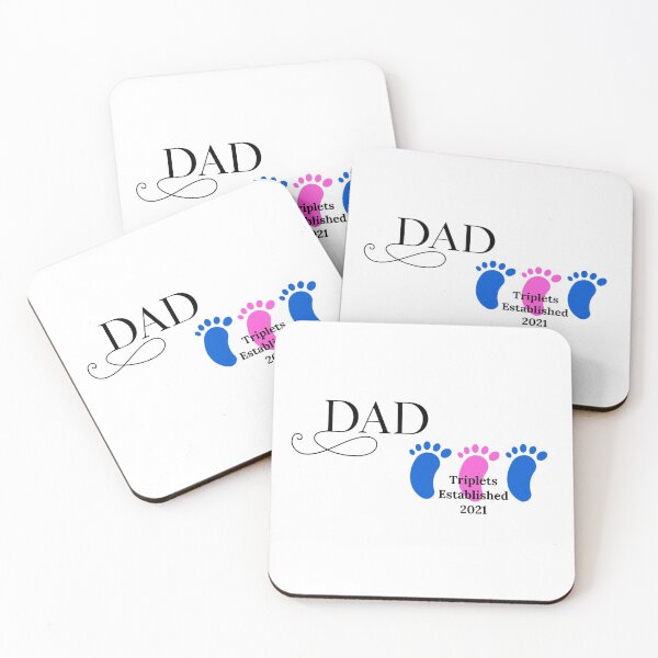 Item preview, Dad - Triplets Boy/Girl/Boy Established 2021 designed and sold by dobbysgifts.