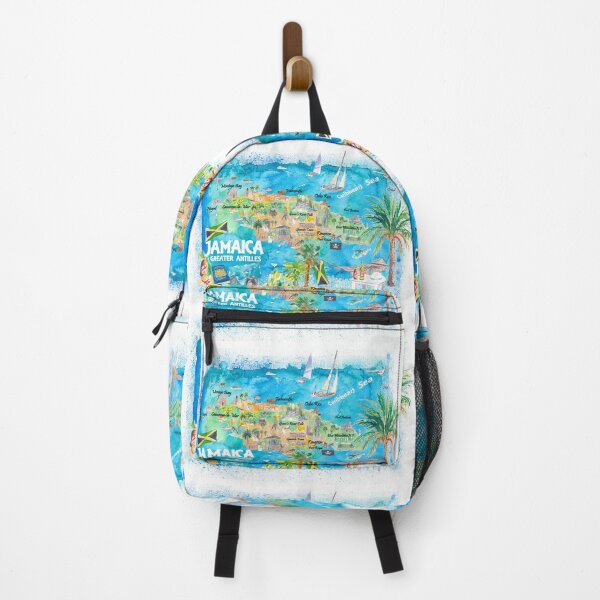 Item preview, Jamaica Illustrated Travel Map with Roads and Highlights designed and sold by artshop77.