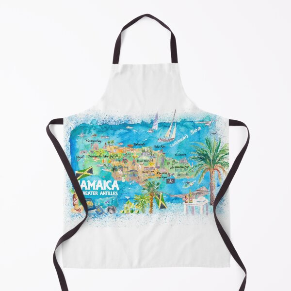 Item preview, Jamaica Illustrated Travel Map with Roads and Highlights designed and sold by artshop77.