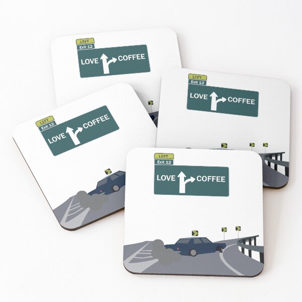 Item preview, Don't look for love, look for coffee - Left Exit 12 Off Ramp meme edition designed and sold by NoCoastShop.
