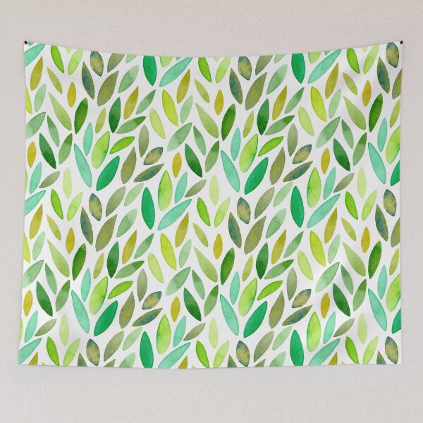 Item preview, Watercolour Leaves Pattern | Greens designed and sold by RebeccaFlaherty.