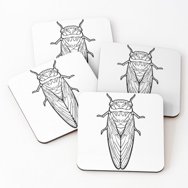 Item preview, Art Nouveau Cicada Black Outline Only designed and sold by RJKpoyp.