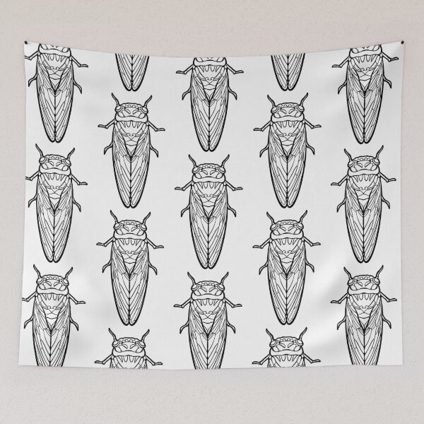 Item preview, Art Nouveau Cicada Black Outline Only designed and sold by RJKpoyp.
