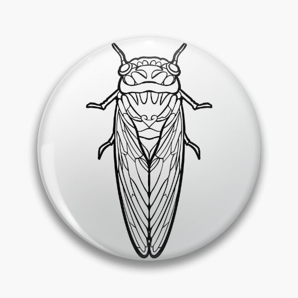 Item preview, Art Nouveau Cicada Black Outline Only designed and sold by RJKpoyp.