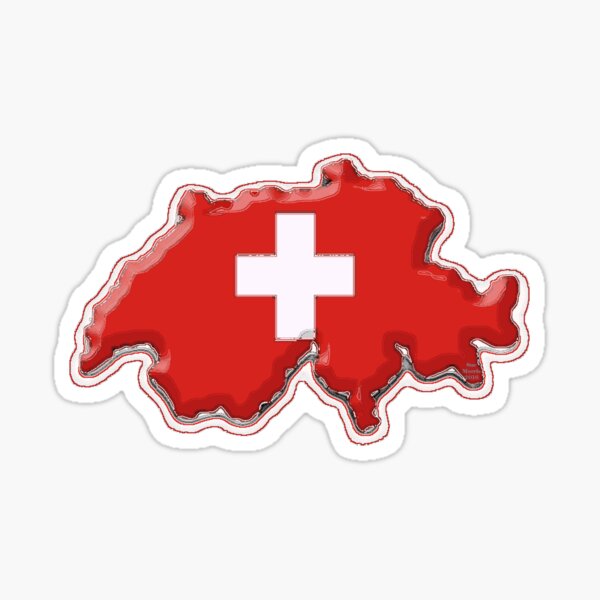 Sticker Suisse Suisse Swiss Saluant Drapeau Suisse, Schweiz 119,4 Cm (120 Mm Stickers Pour Voiture