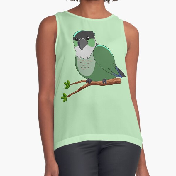 Jaiden animations green cute bird on a leaf, parrot watching you funny |  Photographic Print