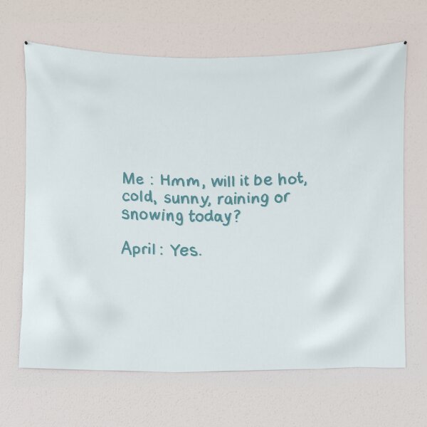 Item preview, April Spring Crazy Weather Meme, Sun, Rain, Snow. Funny Hand Drawn Quote Digital Illustration designed and sold by AlmightyClaire.