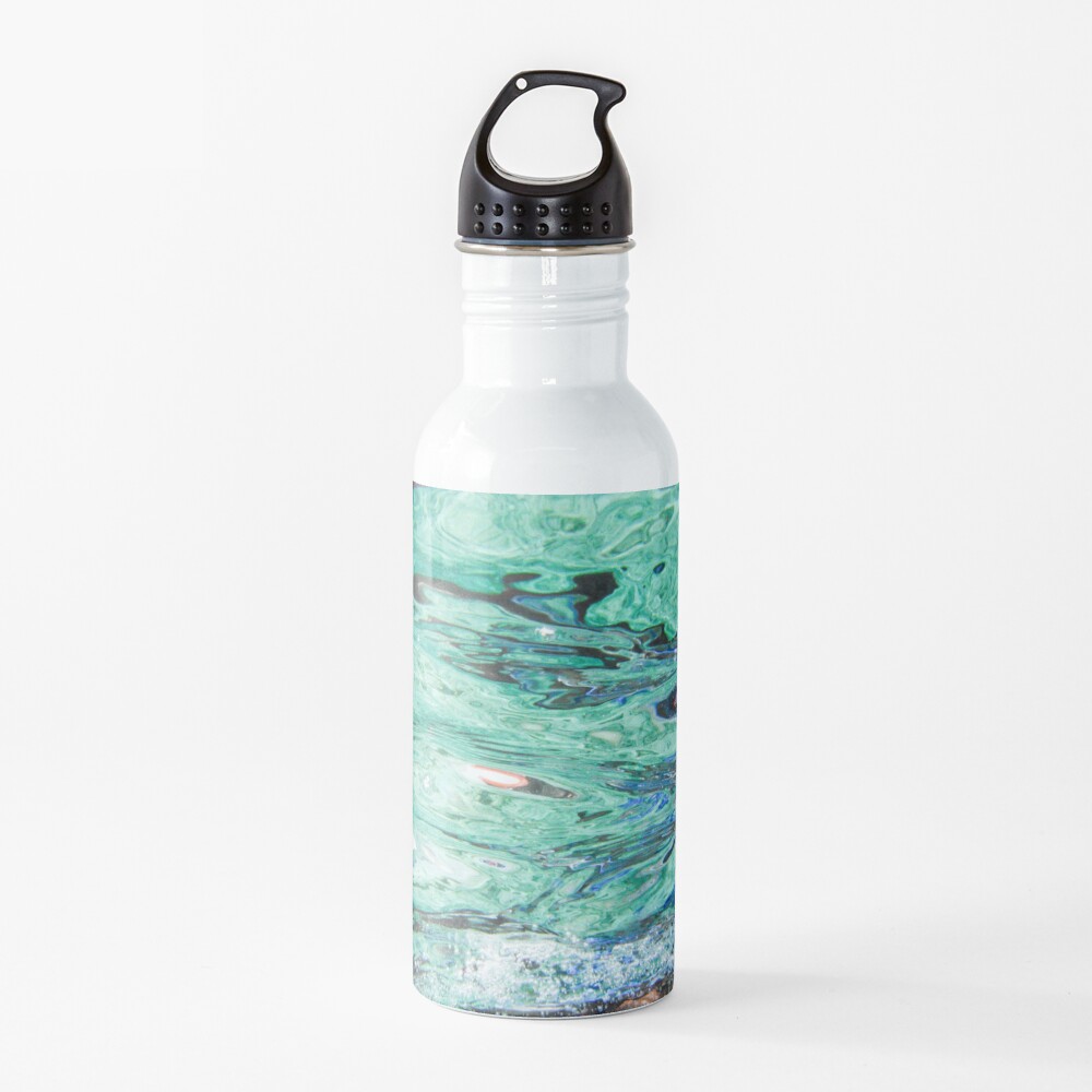 Teal, Green and Blue Ocean Waves Water Bottle