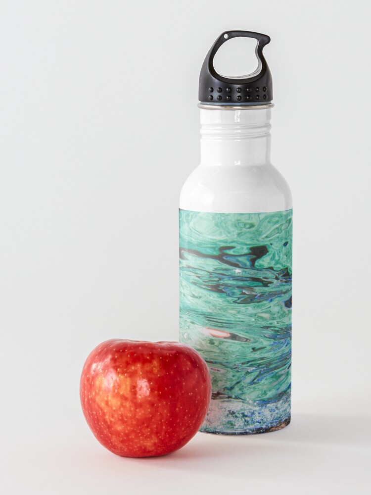 Alternate view of Teal, Green and Blue Ocean Waves Water Bottle