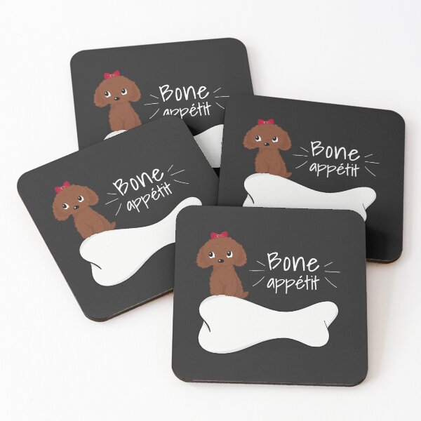Item preview, Cute Red Toy Poodle Apricot Toy Poodle Bone Appétit designed and sold by Cat N' Doodles.
