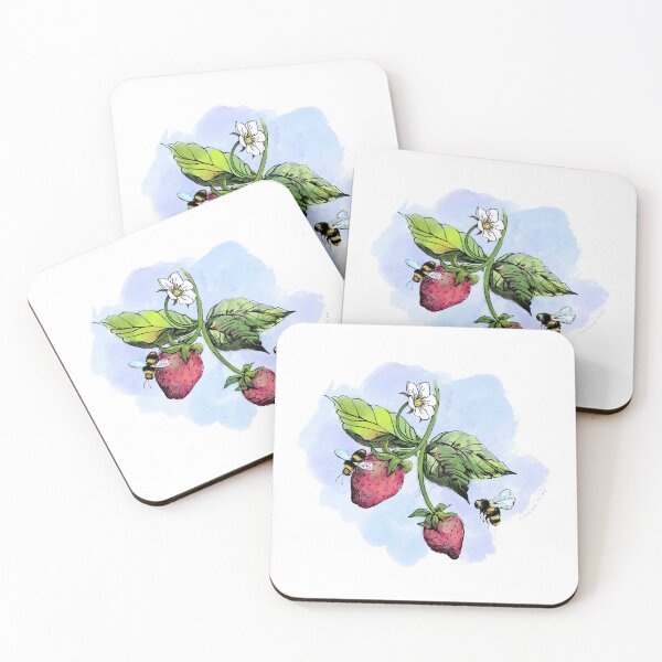 Item preview, Strawberry Bees designed and sold by lauradoestheart.