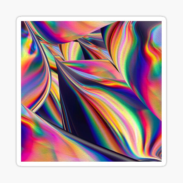 Abstract neon holographic fluid texture background Sticker