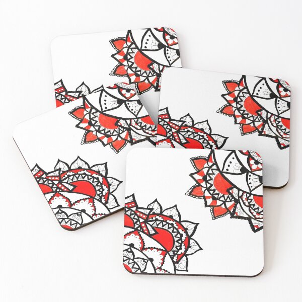 Item preview,  Red and Black Hand Drawn Mandala Art  designed and sold by RomeoSketches.