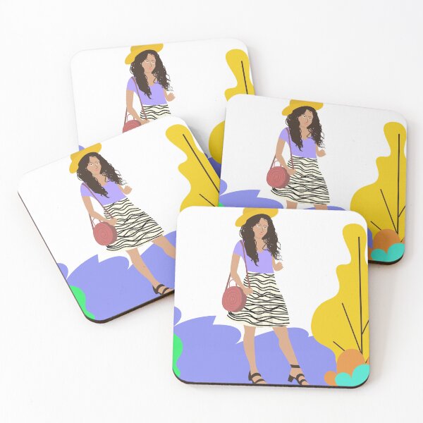 Item preview, Beautiful young woman in striped, skirt, high heels rooming in the park  designed and sold by KARTICK DUTTA.