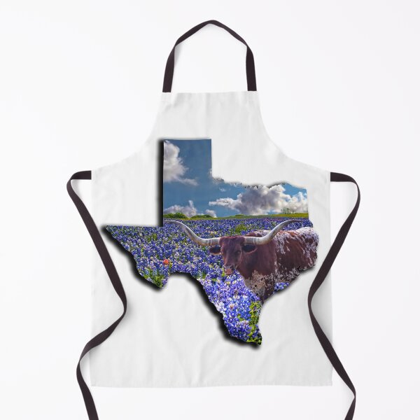 Item preview, Lone Star Pride - State of Texas Shape a Longhorn in a Field of Bluebonnets designed and sold by Warren Paul Harris.
