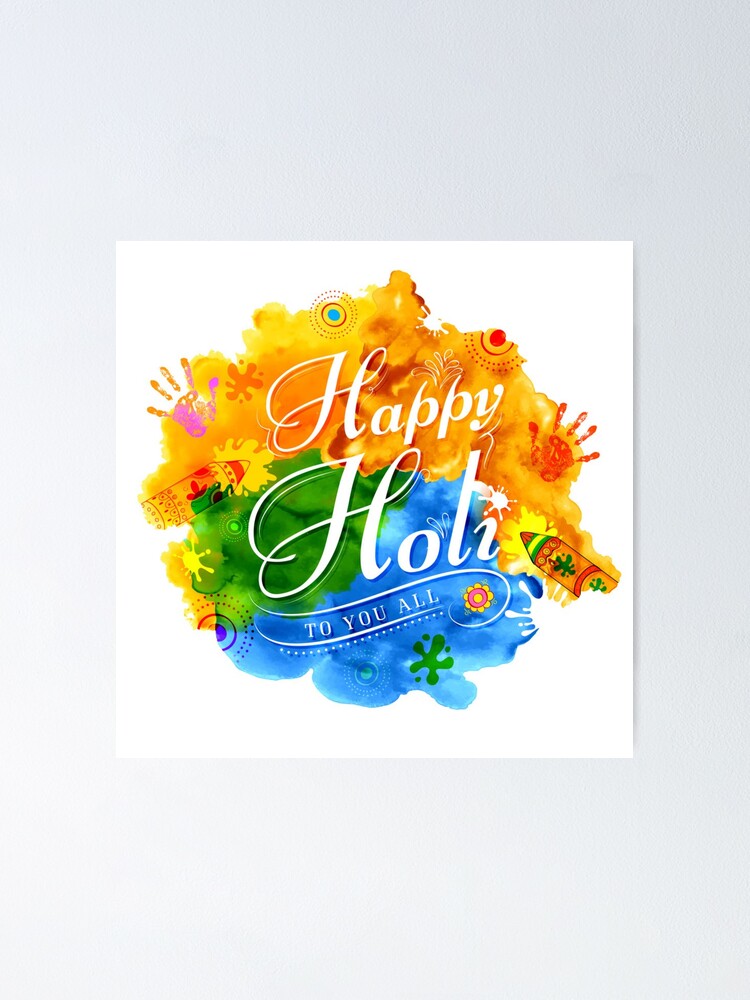 Copy of illustration of abstract colorful Happy Holi background card design  for color festival of India celebration greetings