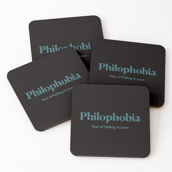 Item preview, Philophobia - The Fear of Falling in Love - Teal Blue Design designed and sold by nabeArtist.