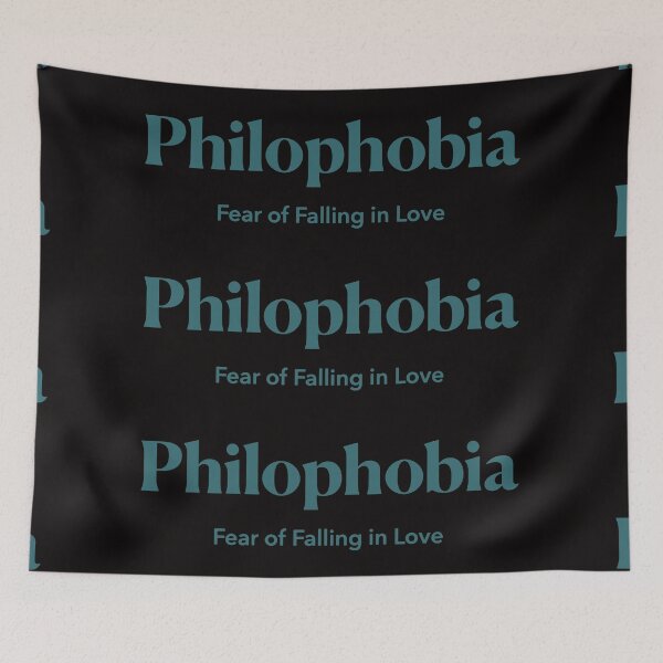 Item preview, Philophobia - The Fear of Falling in Love - Teal Blue Design designed and sold by nabeArtist.