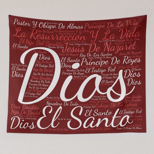 Item preview, Names of Jesus 7 Spanish Scripture Art Burgundy designed and sold by NombresDeJesus.