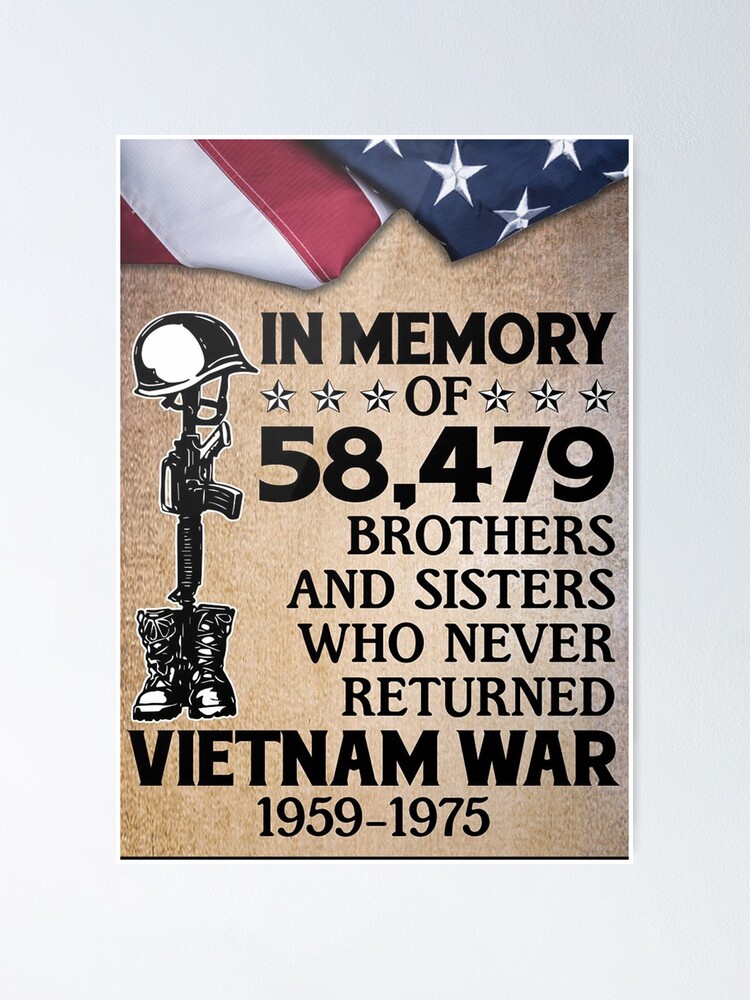 In Memory Of 58479 Brothers And Sisters Who Never Returned Vietnam War 1959 1975 Poster Poster