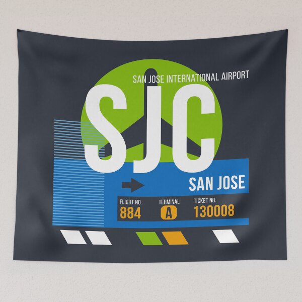 Item preview, San Jose, California (SJC) Airport Code Baggage Tag designed and sold by SLAG-Creative.