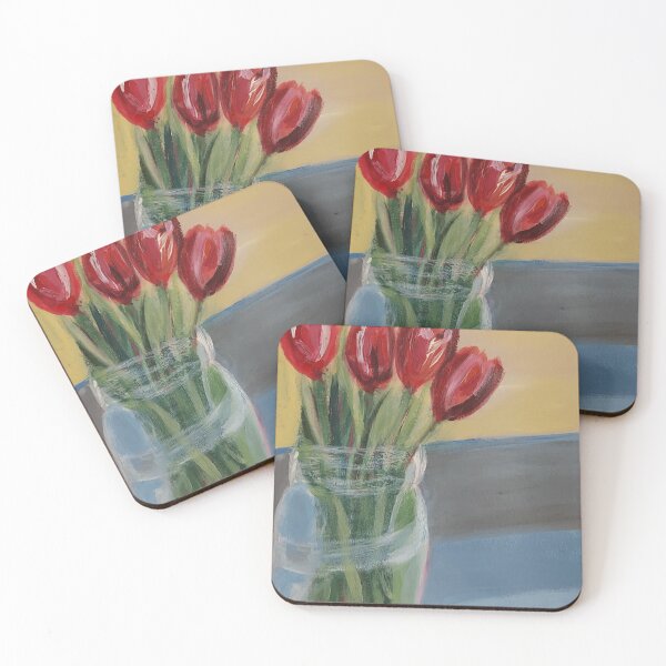 Item preview, Red Tulips in Vase designed and sold by PerivoliTees.