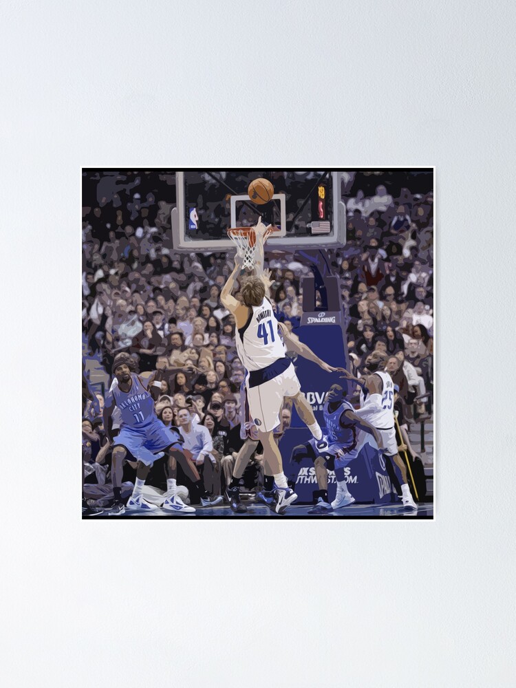 Dirk Nowitzki - Black / White Poster by AYA-Design